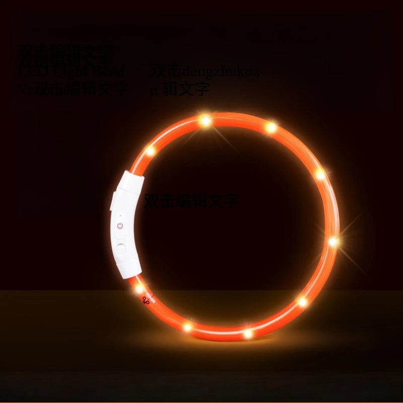 Collar LED Recargable para Perros — Visibilidad Nocturna 360°